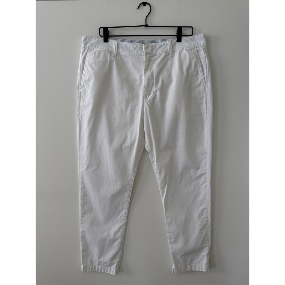 Polo Ralph Lauren Womens White Cotton Chino Tapered Pants Size 14